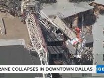 В американском Далласе на жилое здание рухнул гигантский строительный кран