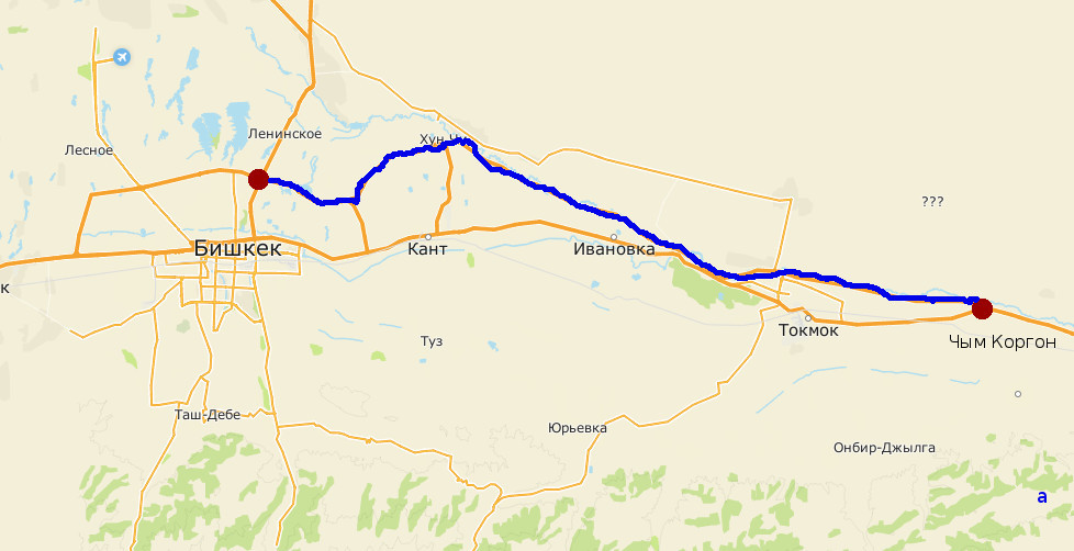 Дорога ош бишкек карта