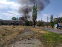 Пожар на стекольном заводе в Кара-Балте полностью потушен