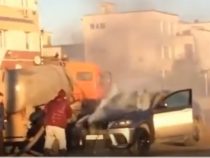 В Самаре на ходу загорелся BMW X6. Тушить его пришлось фекалиями