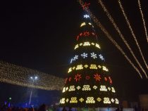 В Джалал-Абаде зажгли новогоднюю елку