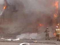 Пожар на рынке «Таатан» в Бишкеке удалось локализовать