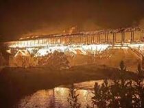 В Китае сгорел деревянный мост, построенный более 900 лет назад