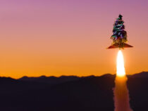 Рождественскую елку-ракету запустили в воздух в США