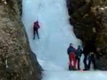 Аномальные морозы сковали льдом  Барскоонский водопад