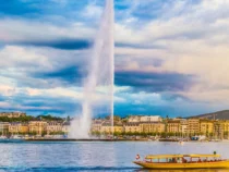 В Женеве молодой человек засунул голову в струю самого большого в мире фонтана