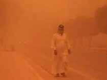 Мощная песчаная буря накрыла город Азрак в Иордании