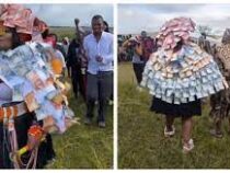В ЮАР невеста решила выйти замуж в наряде из денег