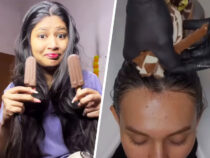 Женщина покрасила волосы шоколадным мороженым и удивила соцсети