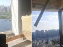 Сильный ветер выдул из квартир жителей китайского города Наньчан